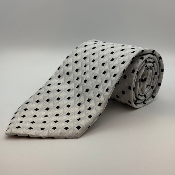 Giorgio Armani Other - Giorgio Armani 100% Silk Tie |‎ Made in Italy | Silver Geometric Luxury Designer